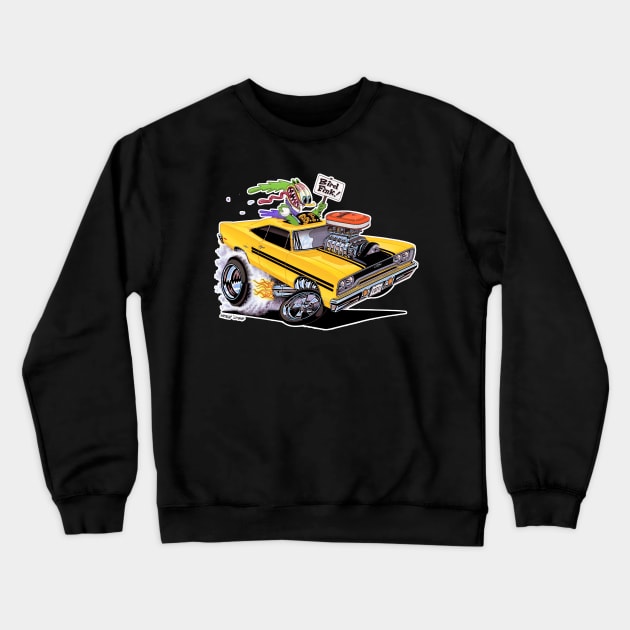 BIRD FINK 1970 GTX yellow Crewneck Sweatshirt by vincecrain